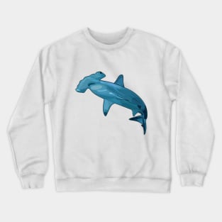 Hammerhead shark cartoon illustration Crewneck Sweatshirt